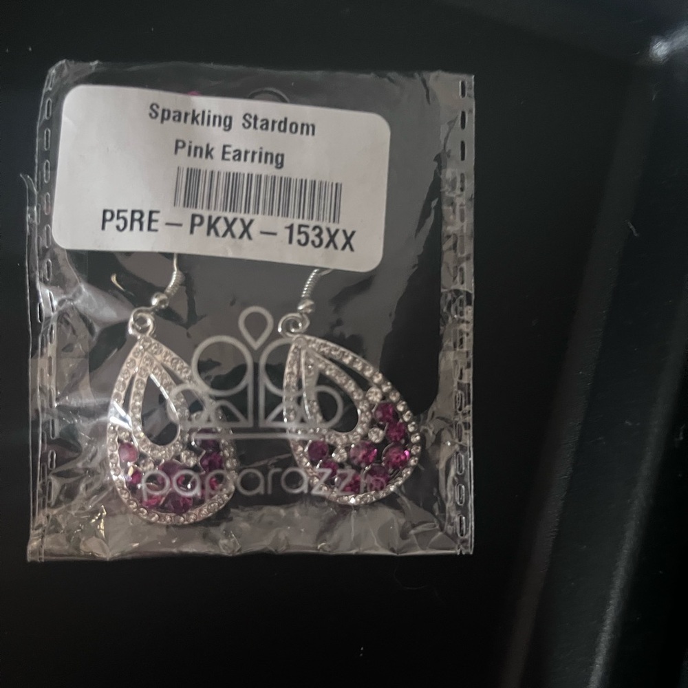 Paparazzi Silver and Pink Floral Earrings